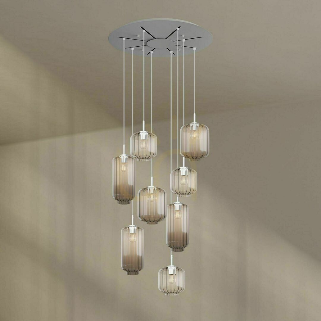 Preview s.luce Velo 8-arm chandelier glass transparent modern 8-light E27 s.luce Velo 8-arm chandelier glass transparent modern 8-light E27
