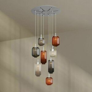 s.luce Velo 8-arm chandelier glass transparent modern 8-light E27 8 s.luce Velo 8-arm chandelier glass transparent modern 8-light E27 small 8