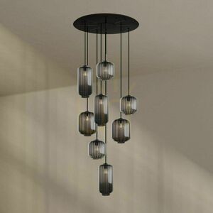 s.luce Velo 8-arm White Glass Metal Chandelier small 2