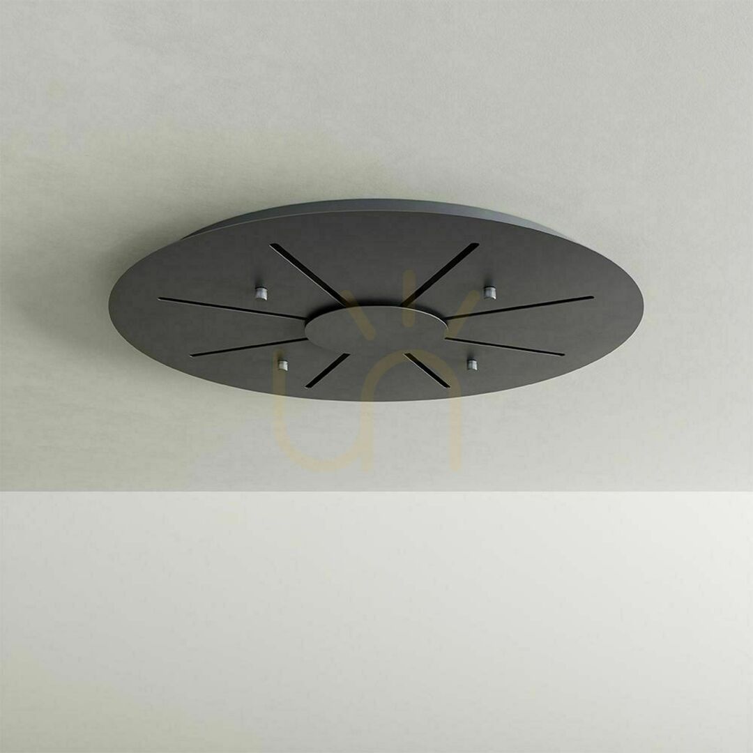 View s.luce Velo 8-Licht Galerie-Hängeleuchte Braun Glas Metall Ø 80 cm s.luce Velo 8-Licht Galerie-Hängeleuchte Braun Glas Metall Ø 80 cm