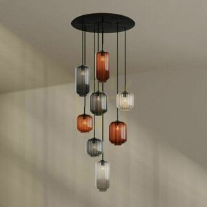 s.luce Velo 8-Licht Galerie-Hängeleuchte Braun Glas Metall Ø 80 cm 4 s.luce Velo 8-Licht Galerie-Hängeleuchte Braun Glas Metall Ø 80 cm small 4