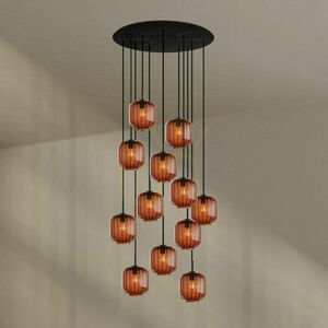 s.luce Velo 12-arm Gallery Chandelier Brown Glass Metal Ø 80 cm 1 s.luce Velo 12-arm Gallery Chandelier Brown Glass Metal Ø 80 cm small 1