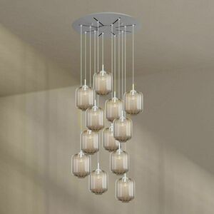 s.luce Velo Glass Pendant Light 12-Light Black 80 cm small 11
