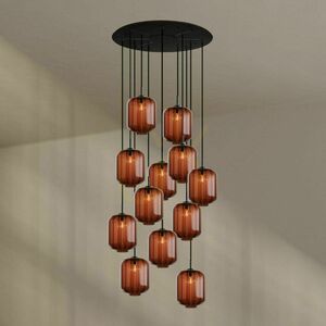 s.luce Velo Glass Pendant Light 12-Light Black 80 cm small 2