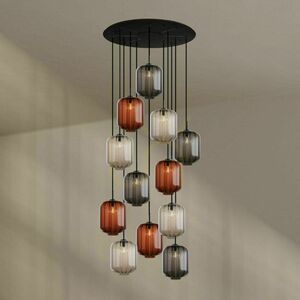 s.luce Velo Glass Pendant Light 12-Light Black 80 cm small 7