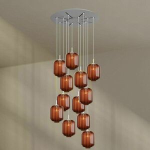 s.luce Velo Glass Pendant Light 12-Light Black 80 cm small 8