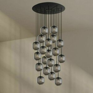 s.luce Velo 20-arm Black Glass Chandelier Ø 120 cm, Modern Minimalist 4 s.luce Velo 20-arm Black Glass Chandelier Ø 120 cm, Modern Minimalist small 4