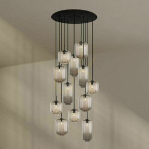 s.luce Velo Gallery 12-arm Brown Glass Metal Chandelier Ø 80 cm 4 s.luce Velo Gallery 12-arm Brown Glass Metal Chandelier Ø 80 cm small 4