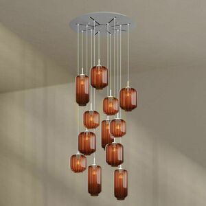 s.luce Velo Gallery 12-arm Brown Glass Metal Chandelier Ø 80 cm 7 s.luce Velo Gallery 12-arm Brown Glass Metal Chandelier Ø 80 cm small 7