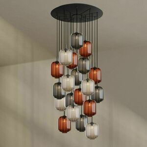s.luce Velo 20-flammige Galerie-Deckenleuchte Glas braun Ø 120 cm small 7