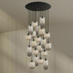 s.luce Velo 2-arm Gallery Chandelier Brown Glass Metal Ø 120 cm 18/20/25 cm 4 s.luce Velo 2-arm Gallery Chandelier Brown Glass Metal Ø 120 cm 18/20/25 cm small 4