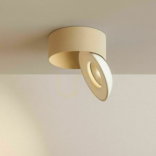 Check s.luce Santa Fresh LED ceiling spotlight, beige/white, 11 W 2700 K 840 lm, swivelling and dimmable