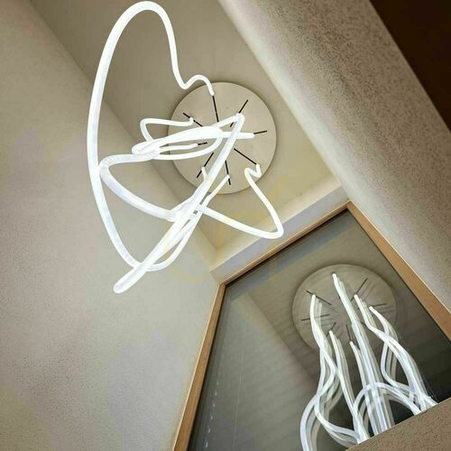Check s.luce Arion Organic Flex LED Pendant Light, White, 80 cm, 3000K