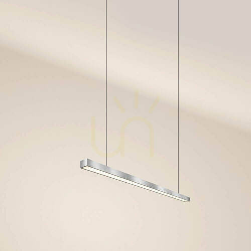 Check s.luce Oris Linear LED Pendant Light, Silver Aluminium, 120 cm, 4000 K