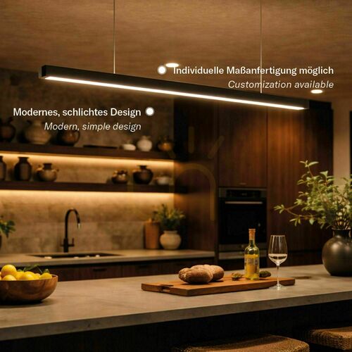 Check s.luce Oris LED Linear Office Pendant Light XL Black 4000K 160W