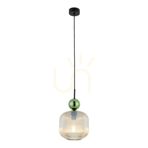 Check TK-Lighting Sophia Big 11372 pendant light – green, cognac glass, 1×E27