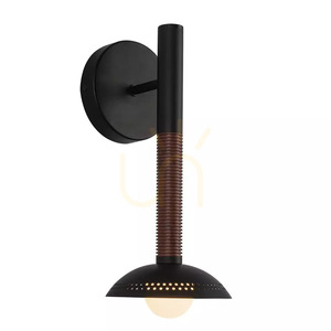 Arden LED Wall Sconce - 1 Light Source - Matte Black, Walnut Veneer by Elstead small 0