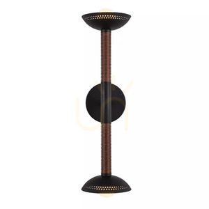 Arden LED Wall Sconce - 2 Light Sources - Matte Black, Walnut Veneer by Elstead small 1