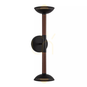 Arden LED Wall Sconce - 2 Light Sources - Matte Black, Walnut Veneer by Elstead small 0