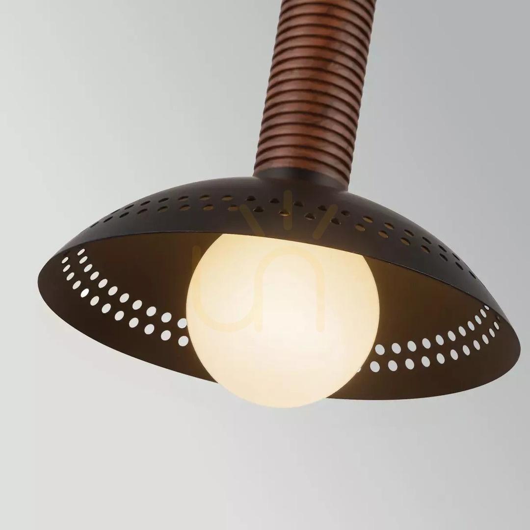 Preview Arden Small LED Pendant Light - Matte Black, Elstead Walnut Veneer Arden Small LED Pendant Light - Matte Black, Elstead Walnut Veneer