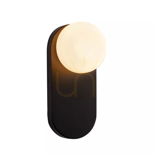 Check Ariel Wall Sconce - 1 Light Source - Matte Black by Elstead