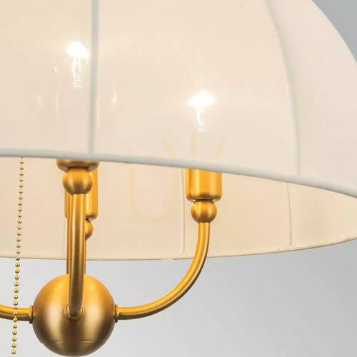 Check Crosby Pendant Light - 4 Light Sources - Brushed Gold by Elstead