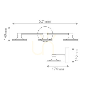 Issa LED Wall Light - 3 Lights - Brushed Gold Elstead small 3