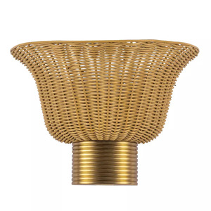 Kai Wall Light - 2 Lights - Brushed Gold & Rattan Elstead small 1