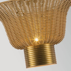 Kai Wall Light - 2 Lights - Brushed Gold & Rattan Elstead small 4
