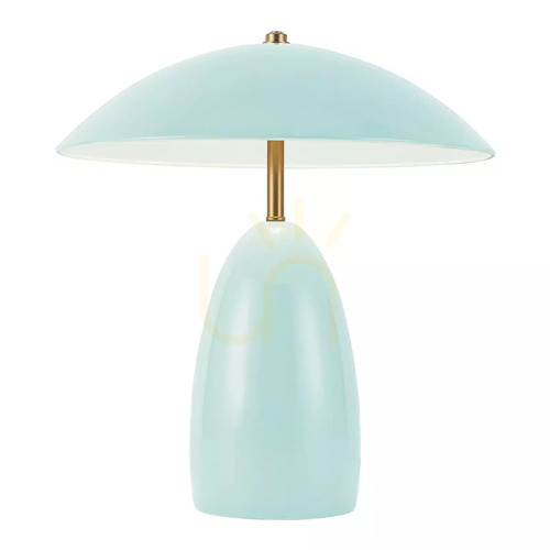 Check Poppy Medium LED Table Lamp - Light Blue by Elstead