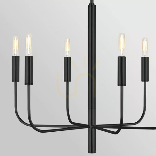 Check Brianna Chandelier - 6 Light Sources - Black Elstead