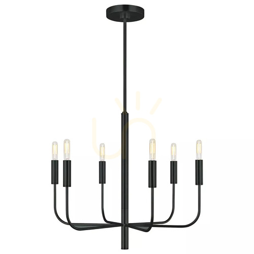 Check Brianna Chandelier - 6 Light Sources - Black Elstead