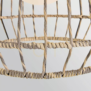 Arlen Large Outdoor Pendant - 1 Light - Black & Rattan Elstead small 2