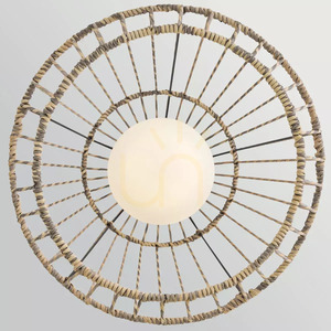 Arlen Large Outdoor Pendant - 1 Light - Black & Rattan Elstead small 3