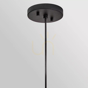 Arlen Large Outdoor Pendant - 1 Light - Black & Rattan Elstead small 4