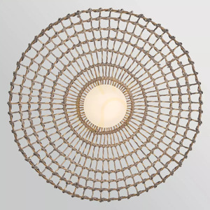 Arlen Extra Large Outdoor Pendant - 1 Light - Black & Rattan Elstead small 4