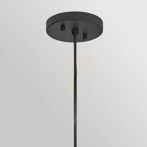 Arlen Extra Large Outdoor Pendant - 1 Light - Black & Rattan Elstead small 5