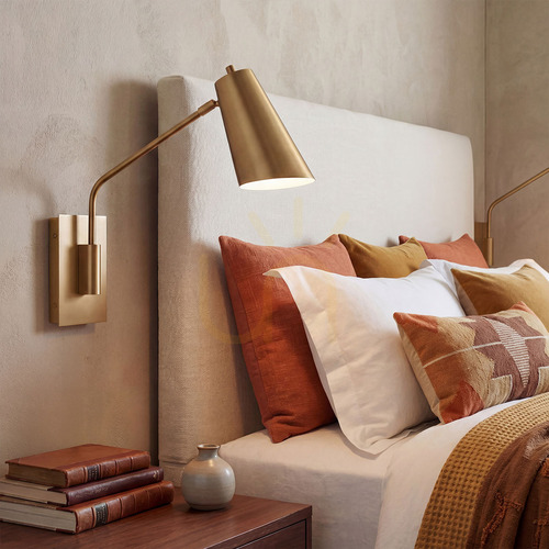 Check Bray 1 Light Wall Light - Lacquered Brass Elstead