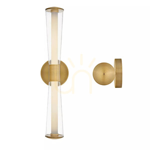 Elstead Elin LED Wall Light, Lacquered Brass, 22 W, 58.4 cm small 1