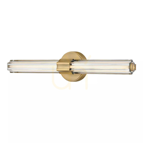 Check Georgette Medium LED Wall Light - Lacquered Brass Elstead