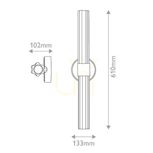 Georgette Medium LED Wall Light - Lacquered Brass Elstead small 8