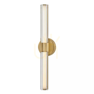 Georgette Medium LED Wall Light - Lacquered Brass Elstead small 0