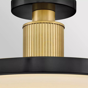 Kieran LED Semi-Flush Ceiling Light - Black & Brass Elstead small 2