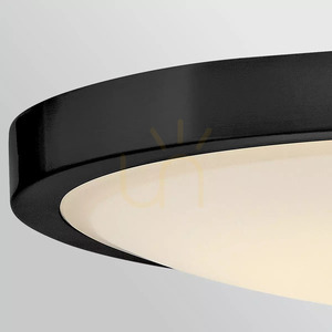 Kieran LED Semi-Flush Ceiling Light - Black & Brass Elstead small 3