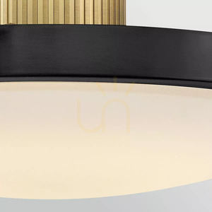 Kieran LED Semi-Flush Ceiling Light - Black & Brass Elstead small 4