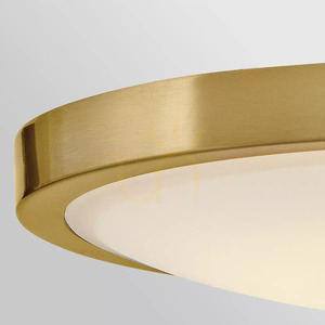 Kieran LED Semi-Flush Ceiling Light - Lacquered Brass Elstead small 3