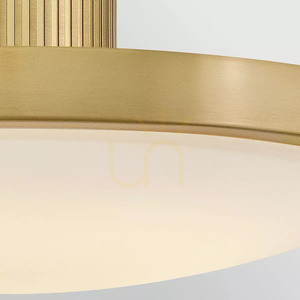 Kieran LED Semi-Flush Ceiling Light - Lacquered Brass Elstead small 4