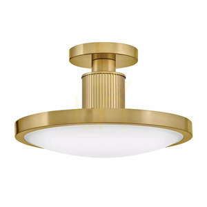 Kieran LED Semi-Flush Ceiling Light - Lacquered Brass Elstead small 5