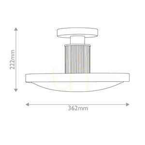 Kieran LED Semi-Flush Ceiling Light - Lacquered Brass Elstead small 6