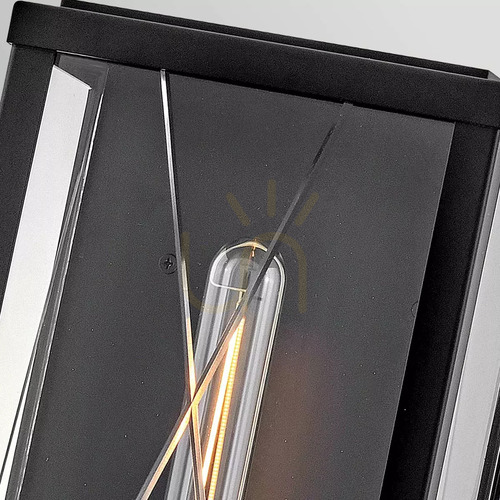 Check Monte Large Outdoor Wall Lantern - 1 Light Source - Black Elstead
